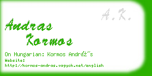 andras kormos business card
